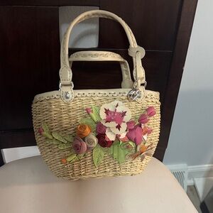 Brighton Beige Floral Woven Tote